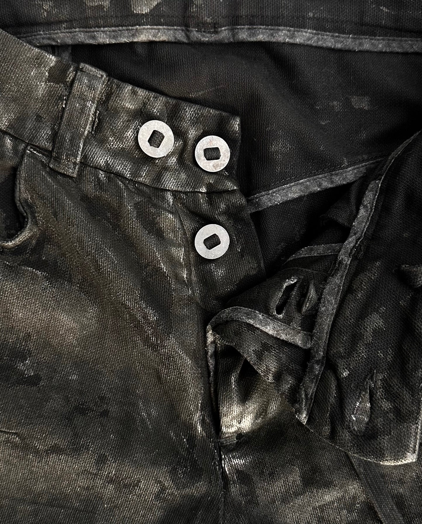 Boris Bidjan Saberi AW14-15 P13R-F162 PL ‘Black’ Object-Dyed J-cut Vinyl Coating Denim