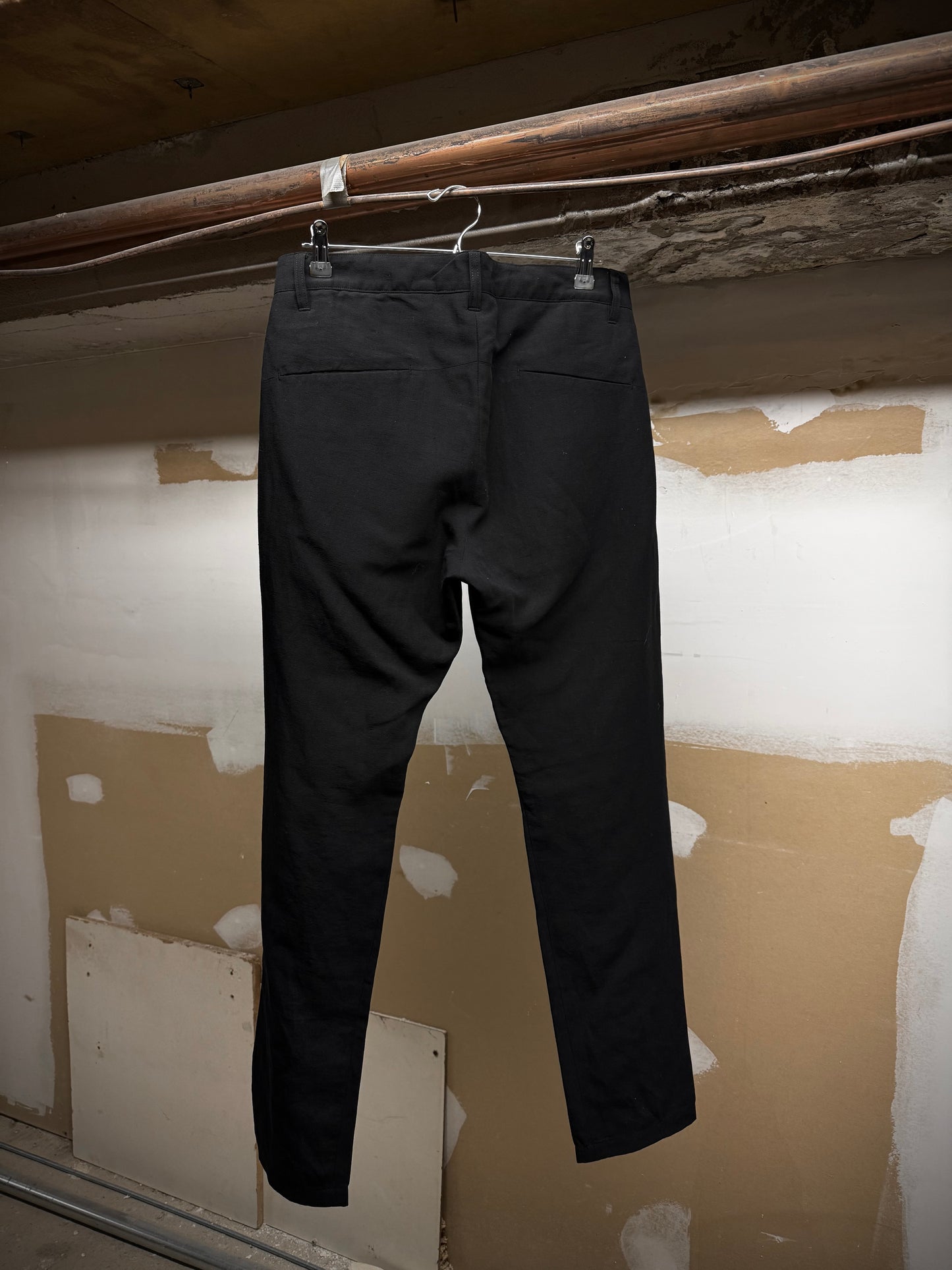 Attachment by Kazuyuki Kumagai Black Wool Linen Classic Dress Pants detail | DRIEW GARMENTS