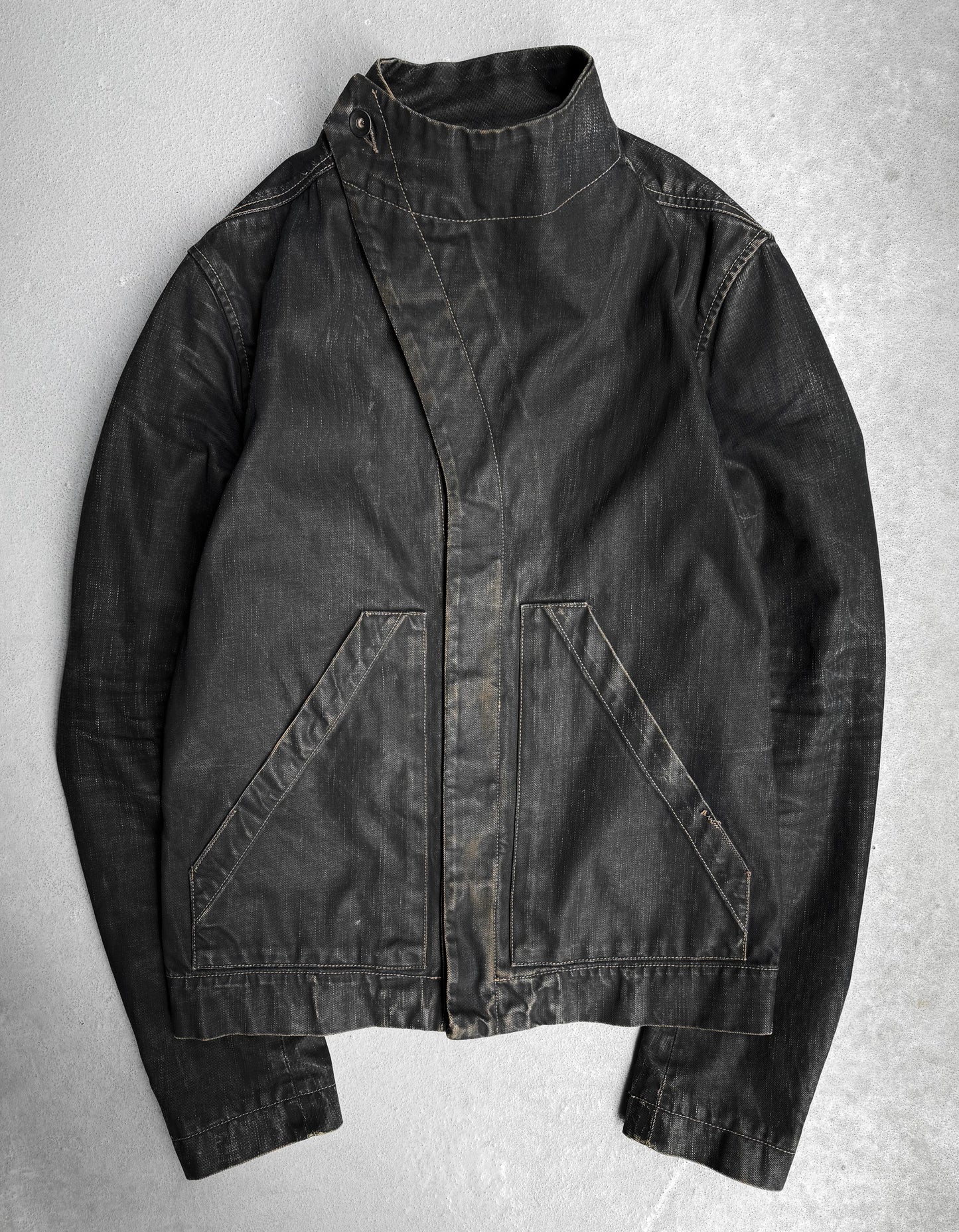 Rick Owens DRKSHDW SS13 "ISLAND" Heavy Waxed Slave Denim Jacket