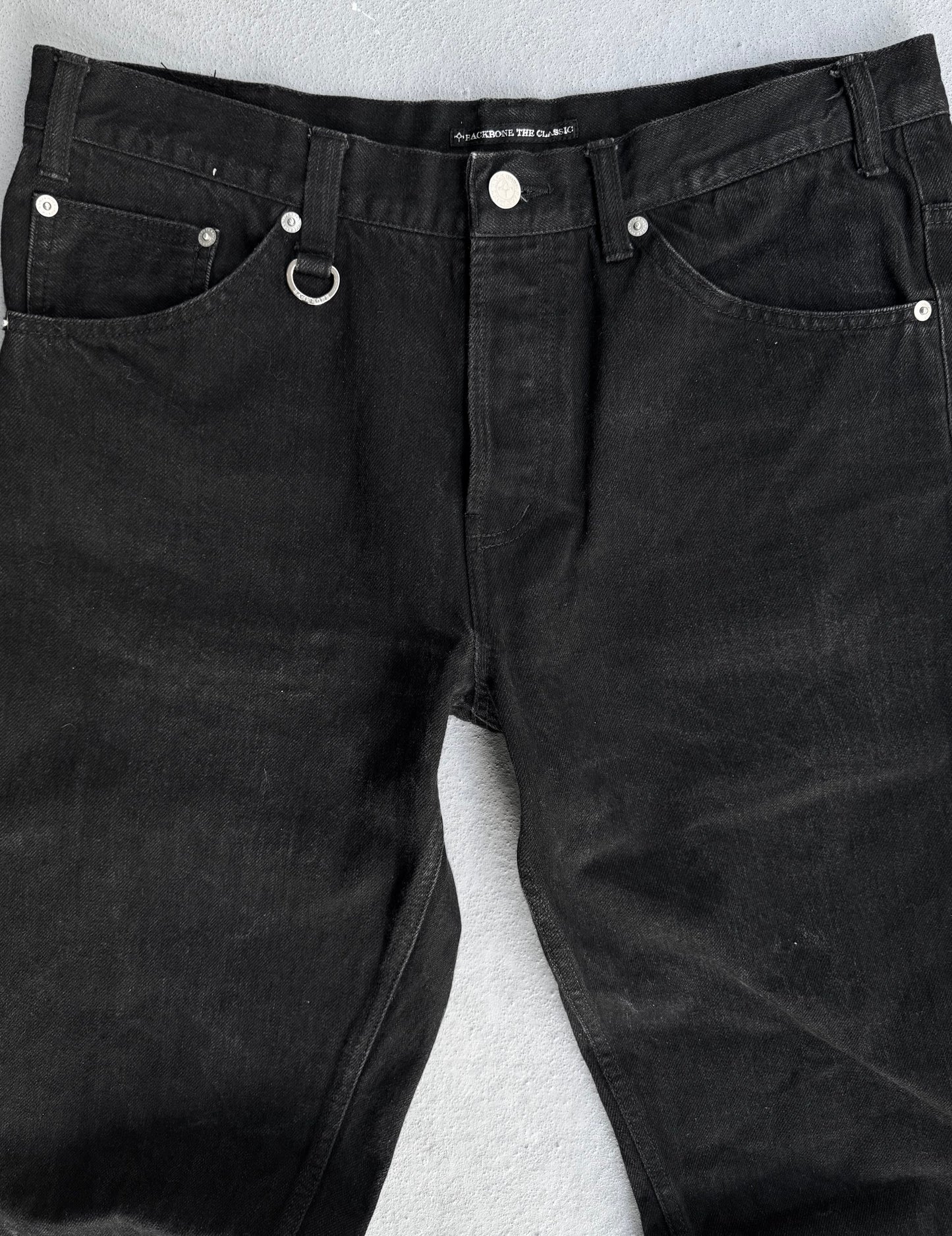 BACKBONE The Basis AW11 Washed Black Flare Denim