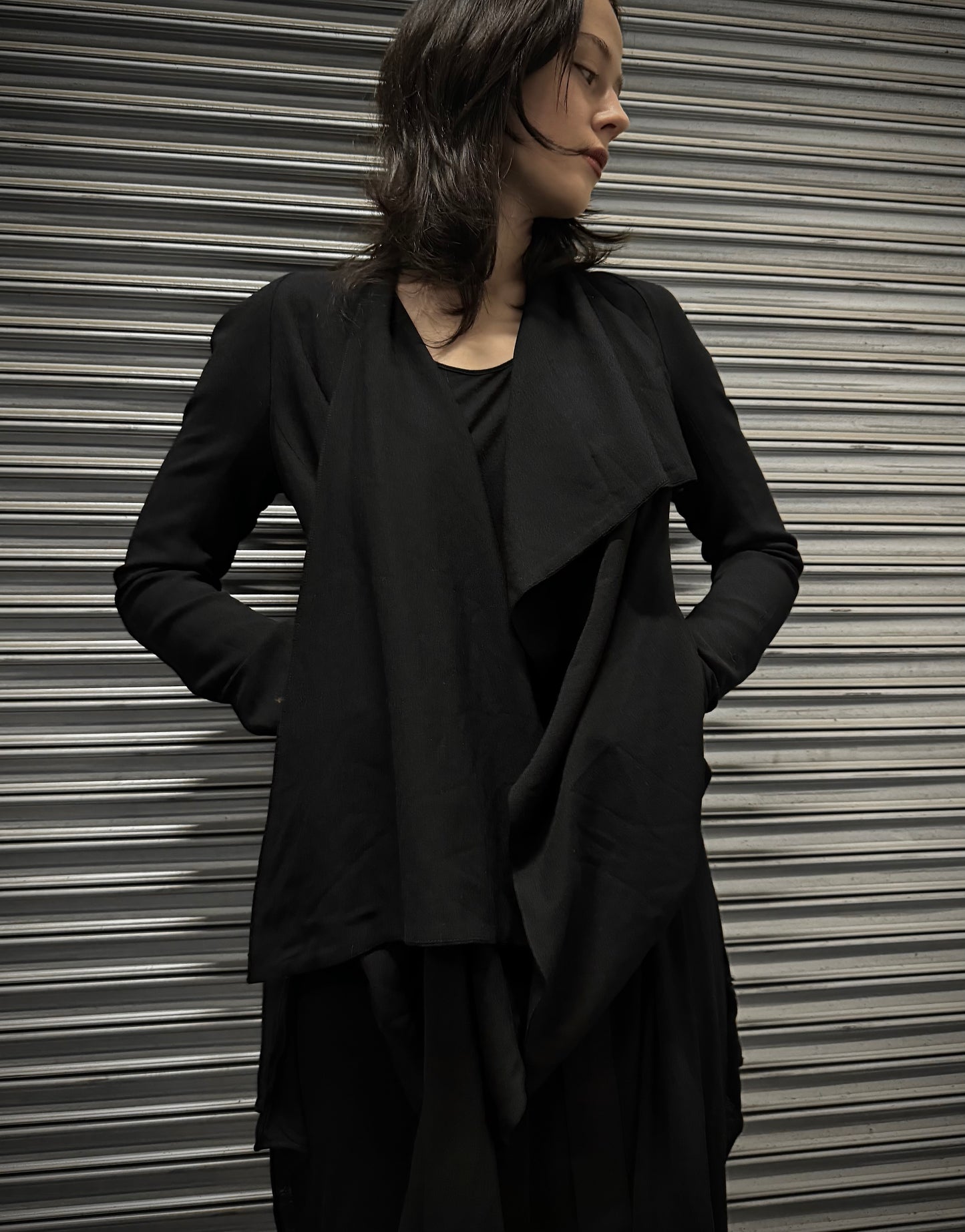 Gareth Pugh 2010s Asymmetric Open-front Raglan Jacket