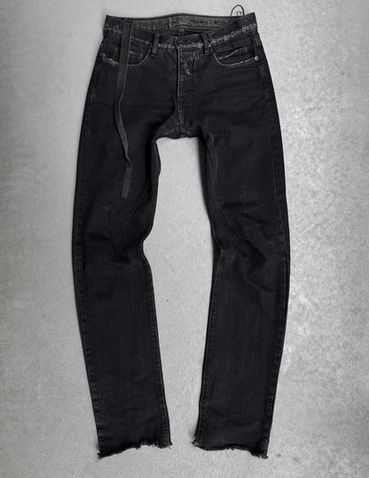 Rick Owens DRKSHDW AW07 “EXPLODER” Distressed Black ‘Detroit Cut’ Skinny Denim