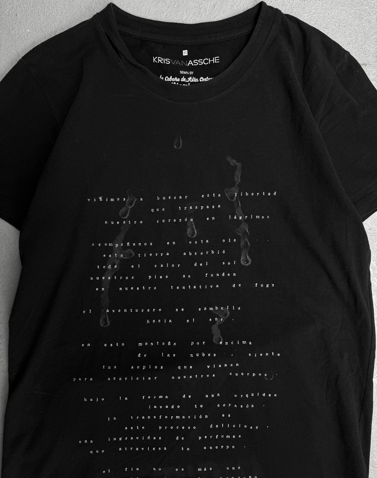 KRISVANASSCHE Early 00s ‘Raindrops Poem’ Graphic T-Shirt