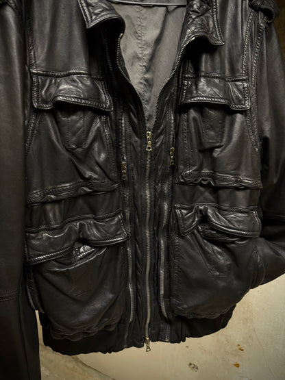 Neil Barrett Early 00s Multi Zip Goat Leather Field Jacket detail | DRIEW GARMENTS