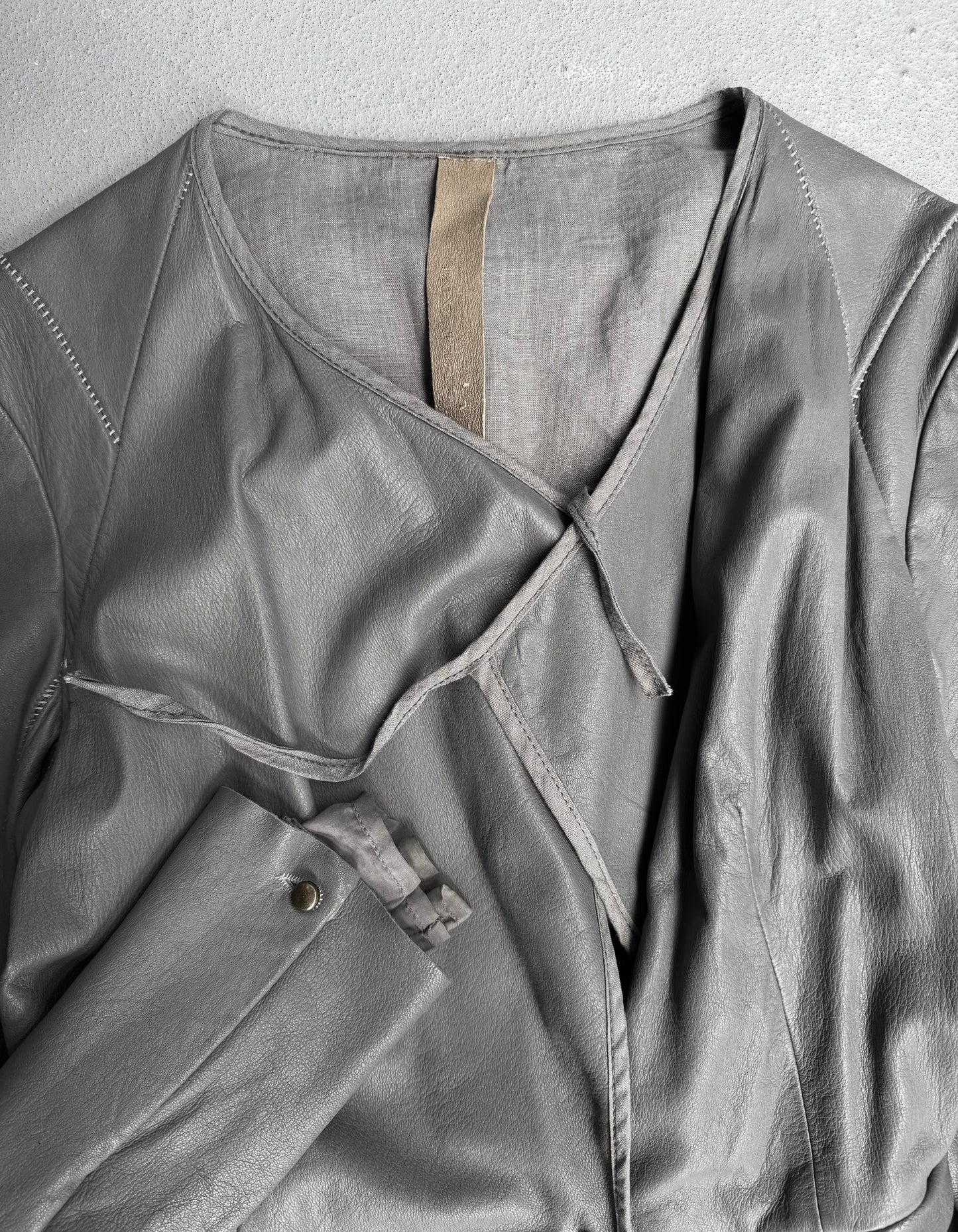 Isaac Sellam: “Experience” Overlock Stitch Cropped Deerskin Leather Jacket