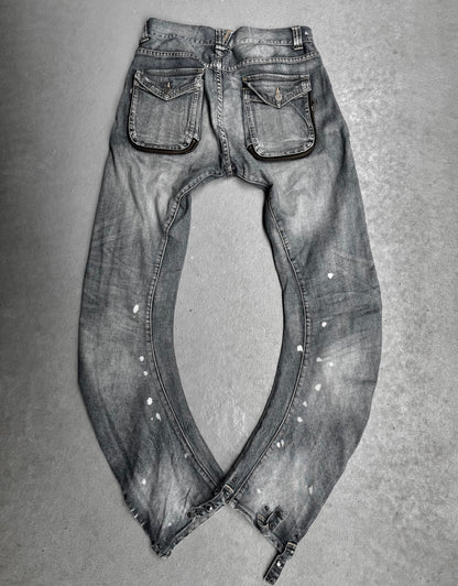 PPFM Early 00s Acid Bleached Banana Cut Denim