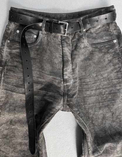 Rick Owens AW24 “PORTERVILLE” Dust Waxed Moleskin ‘Geth Cut’ Wide Leg Denim