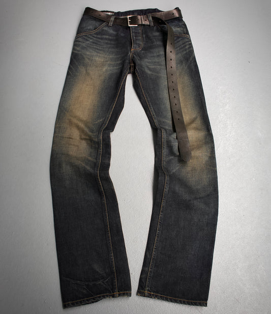 ATTACHMENT by Kazuyuki Kumagai 00s Acid-Wash Bootcut Denim