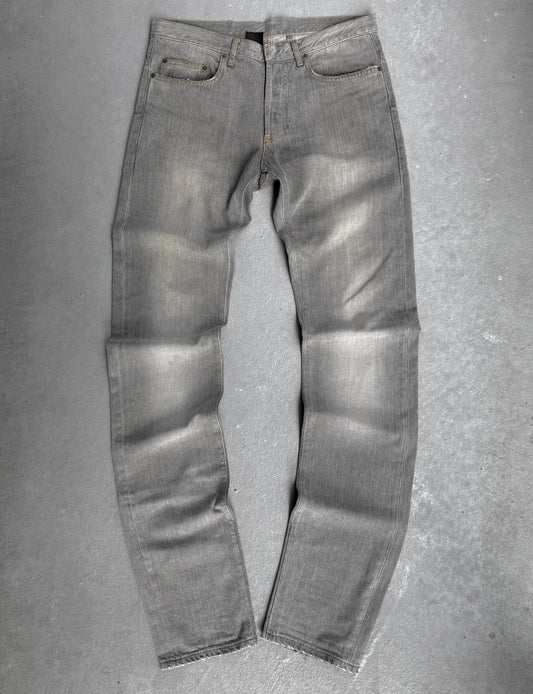 DIOR HOMME by Hedi Slimane SS06 Distressed Grey Bootcut Denim