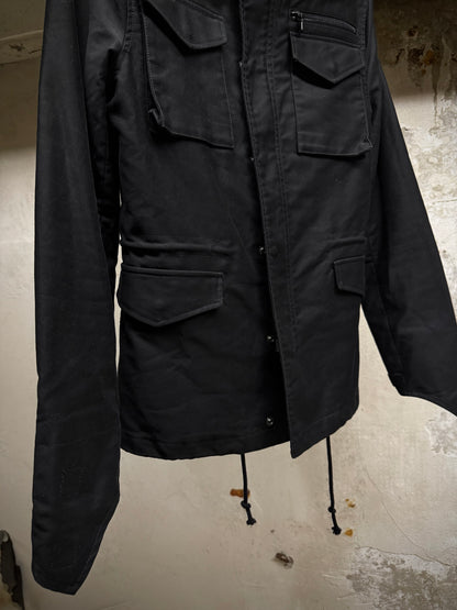 LITHIUM HOMME 2010s Black Cotton Gabardine Field Jacket detail | DRIEW GARMENTS
