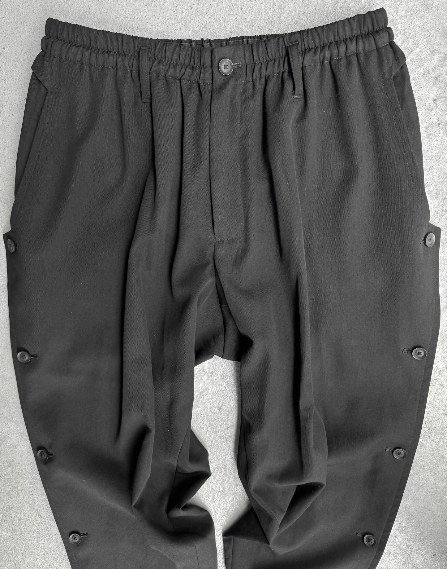 Yohji Yamamoto POUR HOMME AW19 Side Button Drop-crotch Wool Trousers