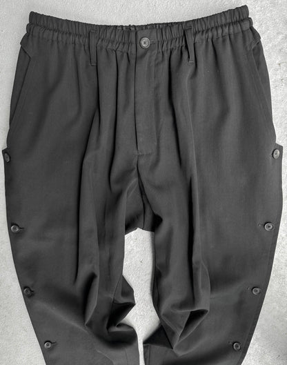 Yohji Yamamoto POUR HOMME AW19 Side Button Drop-crotch Wool Trousers