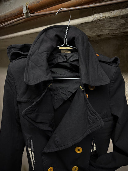 COMME des GARÇONS HOMME PLUS SS12 Cut-Out Poly Napoleon Trench Coat detail | DRIEW GARMENTS