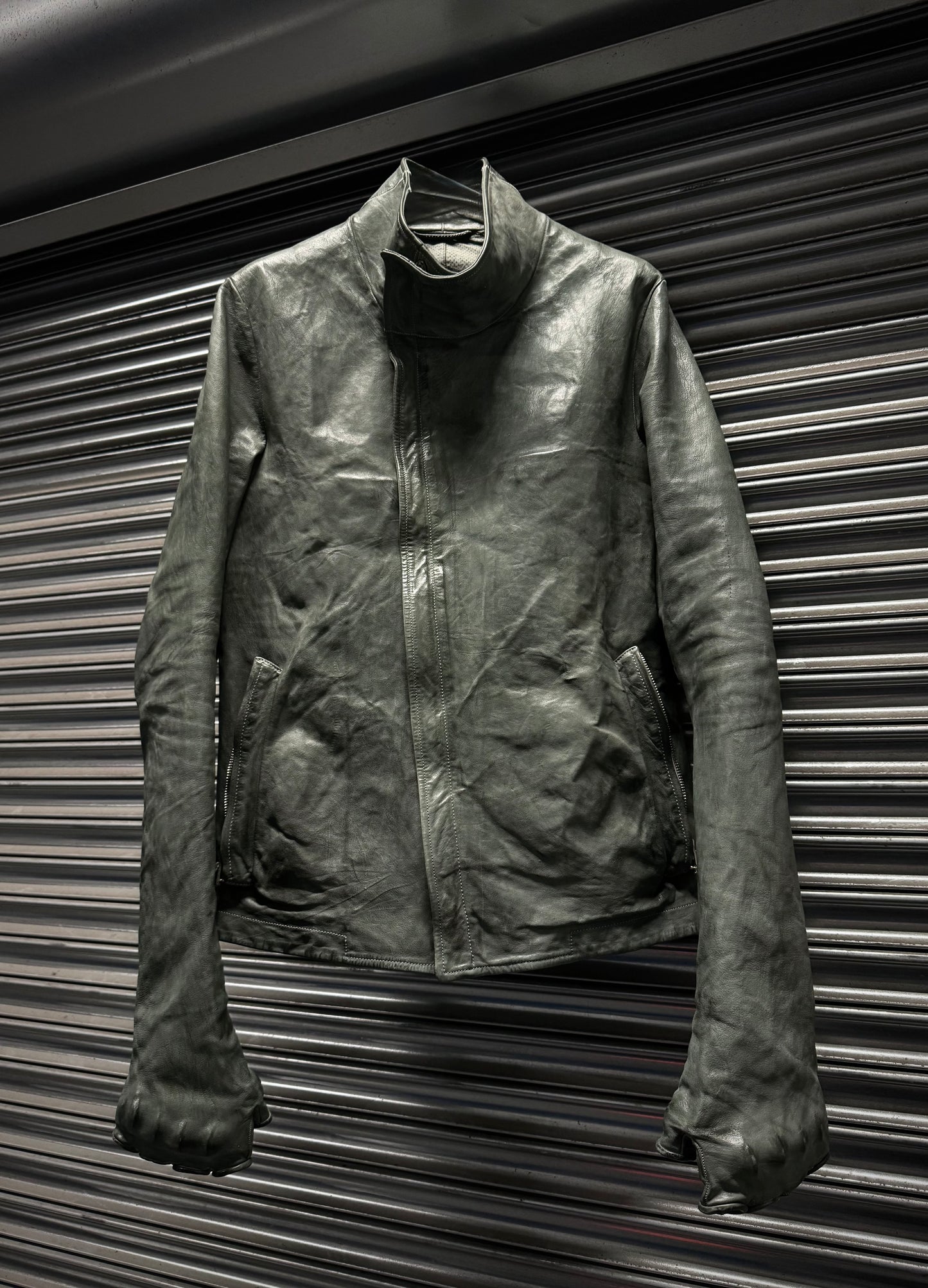 Carol Christian Poell 'LM/2599G-SP ROOMS-PTC/19' Spine Elbow & Hand High Neck Leather Jacket | Archive Fashion Toronto