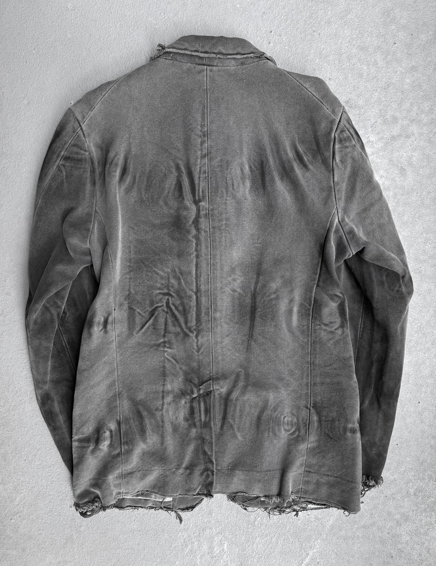 RipVanWinkle Early 00s Dirty-wash Distressed Denim Blazer