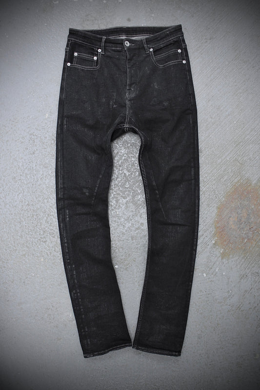 Rick Owens DRKSHDW AW21 "GETHSEMANE" Waxed ‘Detroit Cut’ Skinny Denim