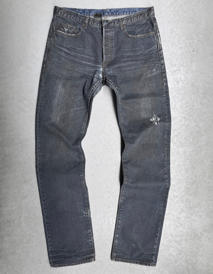 DIOR HOMME by Hedi Slimane SS03 “Follow Me” Blue Waxed Claw-mark Denim