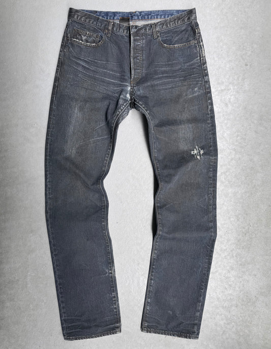 DIOR HOMME by Hedi Slimane SS03 “Follow Me” Blue Waxed Claw-mark Denim