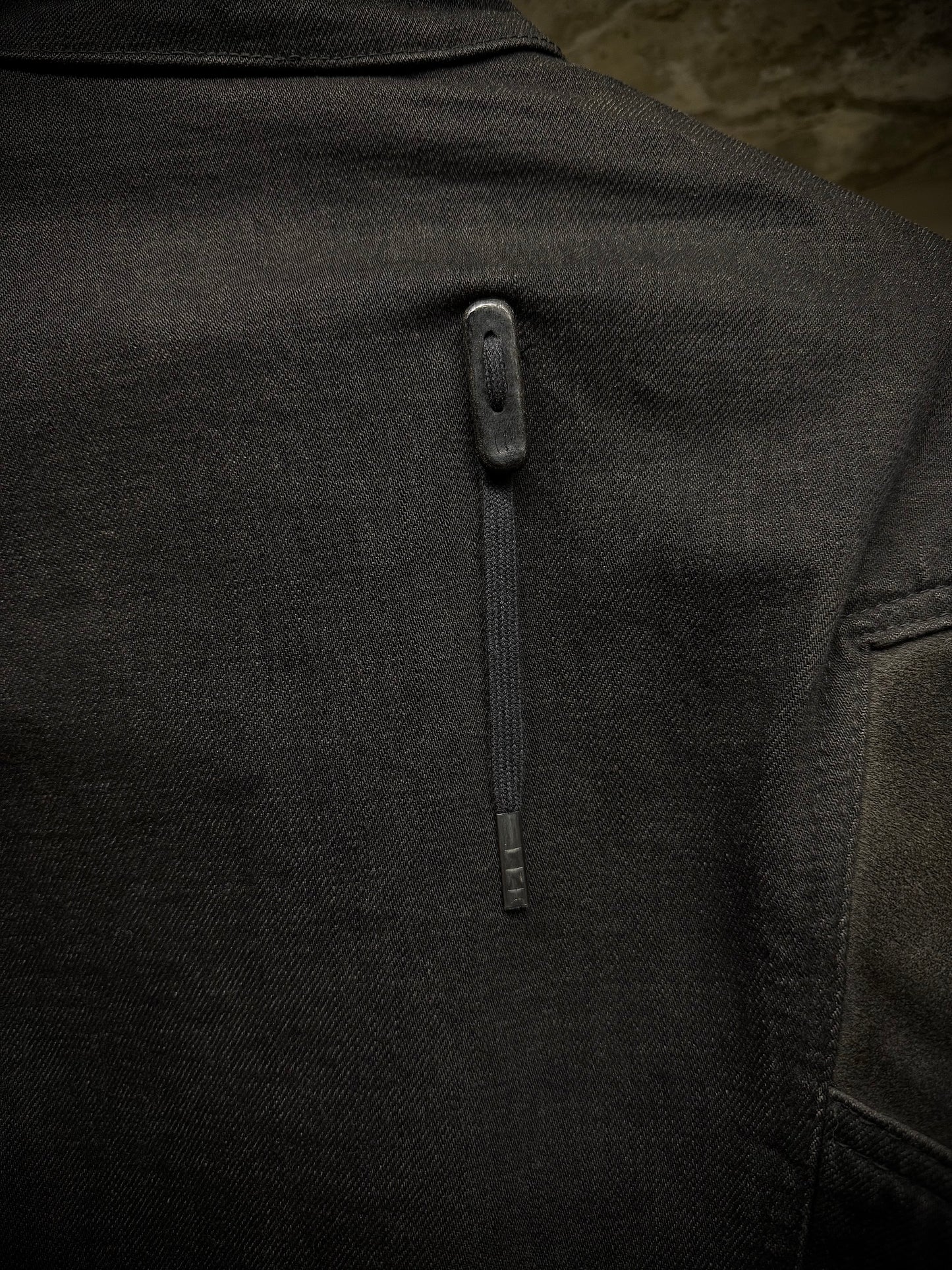 Boris Bidjan Saberi SS14 'TEJANA 1' Horse Culatta Leather Sleeve Hybrid Denim Jacket