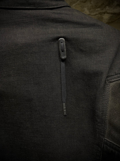 Boris Bidjan Saberi SS14 'TEJANA 1' Horse Culatta Leather Sleeve Hybrid Denim Jacket