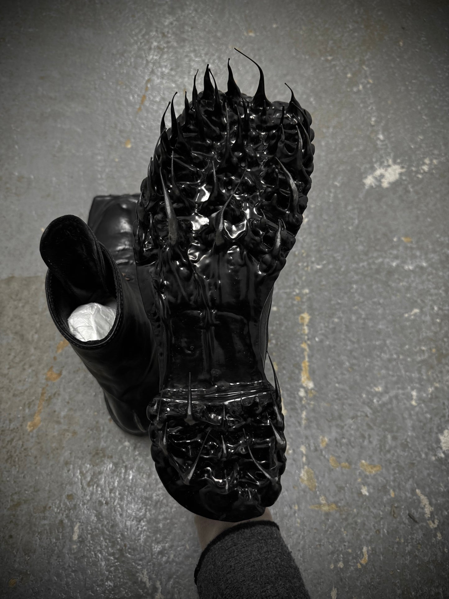 Carol Christian Poell ‘AM/2759SP-IN CORSS-PTC/010B’ Horse Leather Prosthetic Buckle Drip Boots
