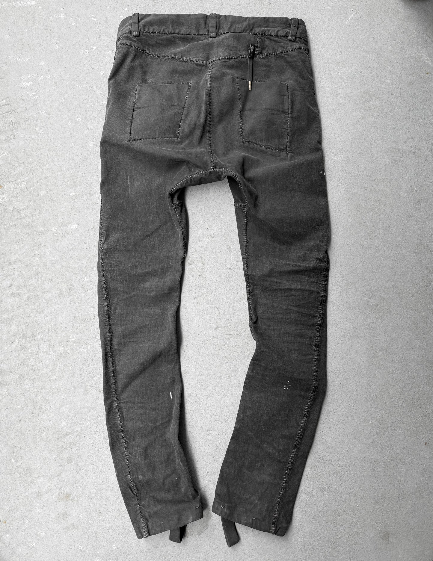 Boris Bidjan Saberi AW21 ‘P13-HS-TF FKU10001’ Dark Grey Stone Dyed Hand Stitch Denim