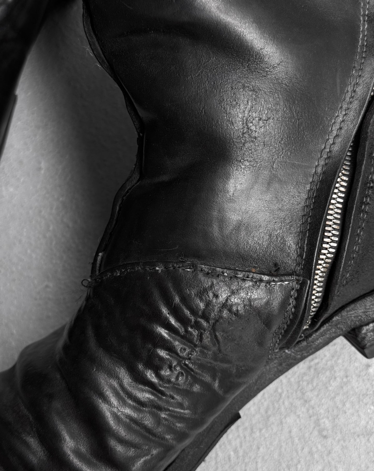 Carol Christian Poell ‘AM/2601 CUL-PTC’ Black Object-dyed Culatta Horse Leather Tornado Boots