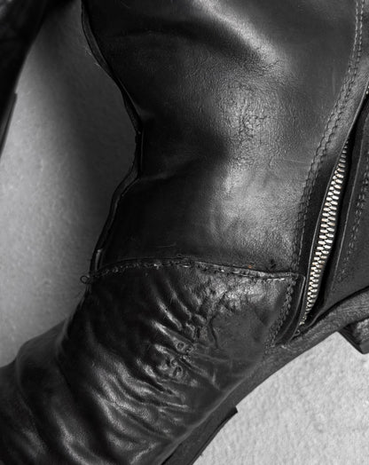 Carol Christian Poell ‘AM/2601 CUL-PTC’ Black Object-dyed Culatta Horse Leather Tornado Boots