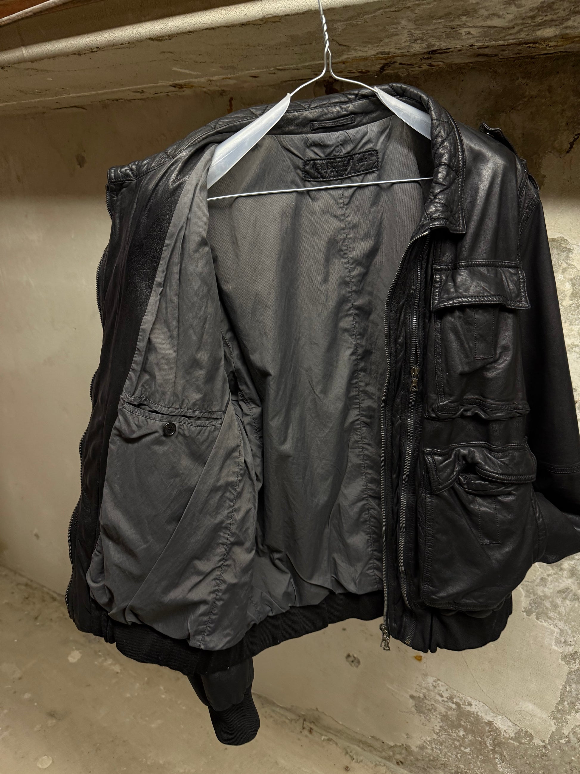 Neil Barrett Early 00s Multi Zip Goat Leather Field Jacket detail | DRIEW GARMENTS