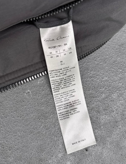 Rick Owens AW18 “SISYPHUS” Blu Cotton Padded MA-1 Bomber Jacket