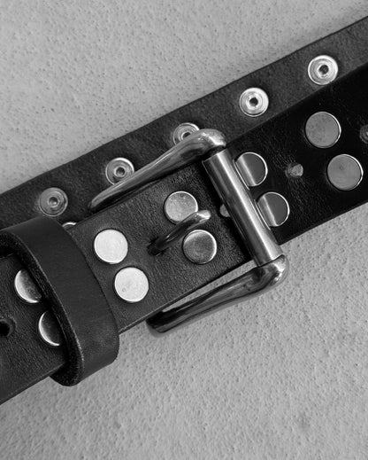 Custom 2-metres Long Cow Leather Studded Belt