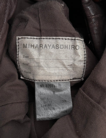 MiharaYasuhiro Early 00s Distressed Sheepskin Leather Coat