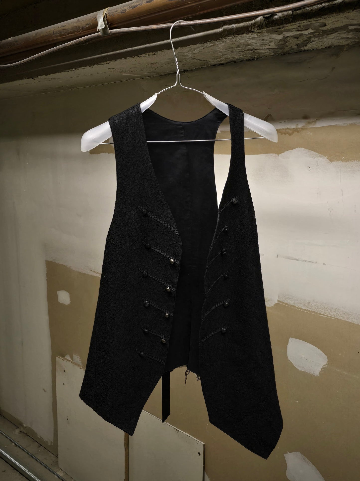 IfSixWasNine Early 00s 'NO. SLIPVEST SPIDER 0826F' Asymmetric Wool Jacquard Vest