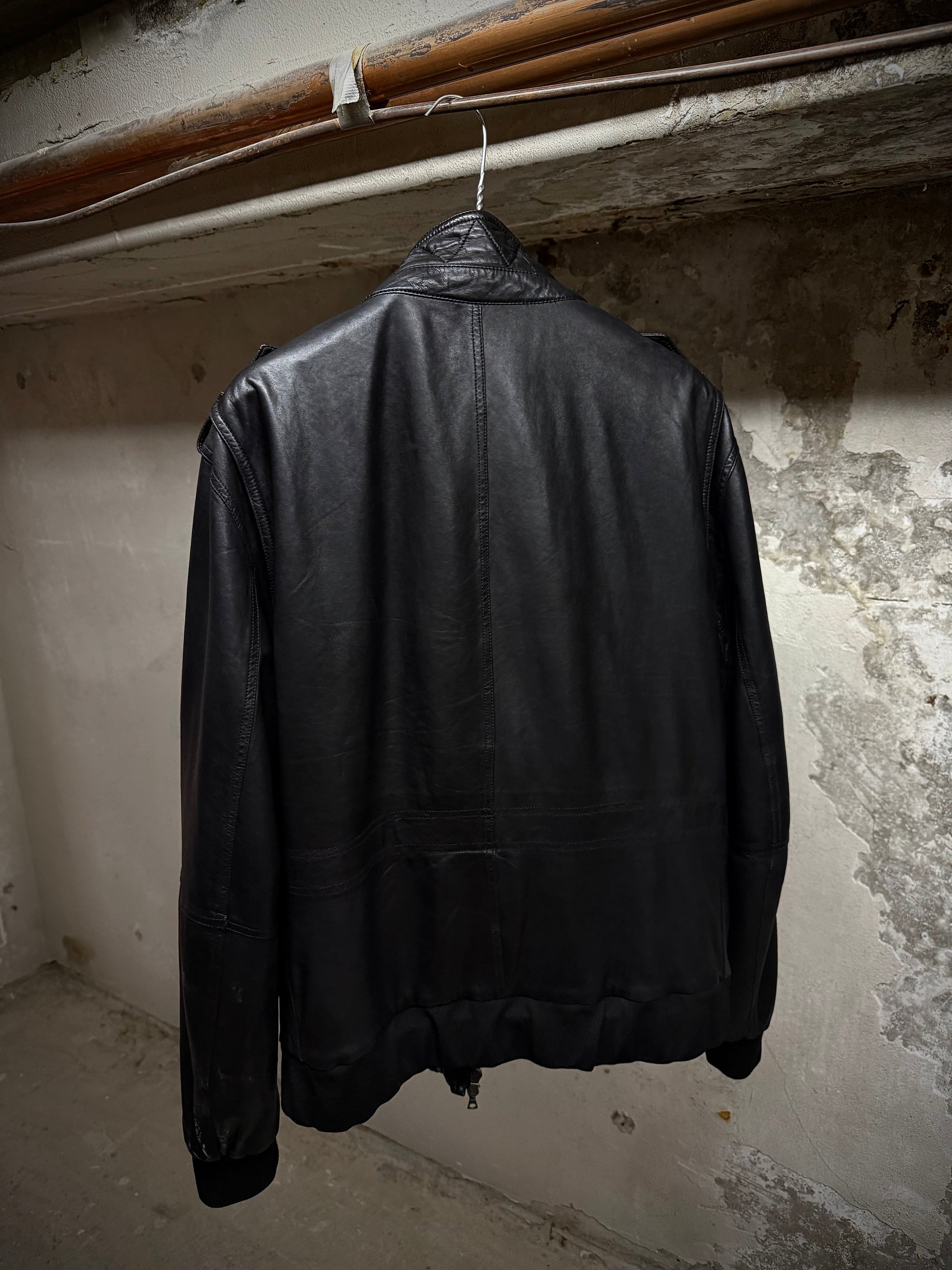 Neil Barrett Early 00s Multi Zip Goat Leather Field Jacket detail | DRIEW GARMENTS