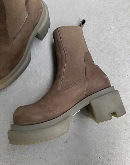 Rick Owens SS23 "EDFU" DUST Calf Suede Beatle Bogun Boots