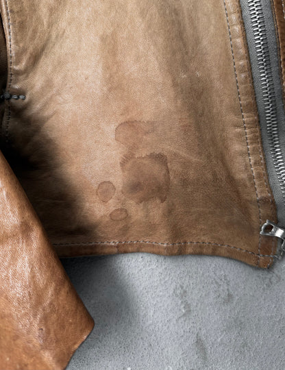 Isamu Katayama “BACKLASH” AW09 Distressed Horse Leather ‘Gimp’ Zip Hooded Jacket