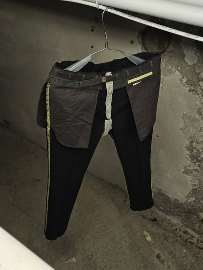Carol Christian Poell SS06 'PM/2104 RIGHT/10' Yellow Overlock Stitch Classic Trousers detail | DRIEW GARMENTS