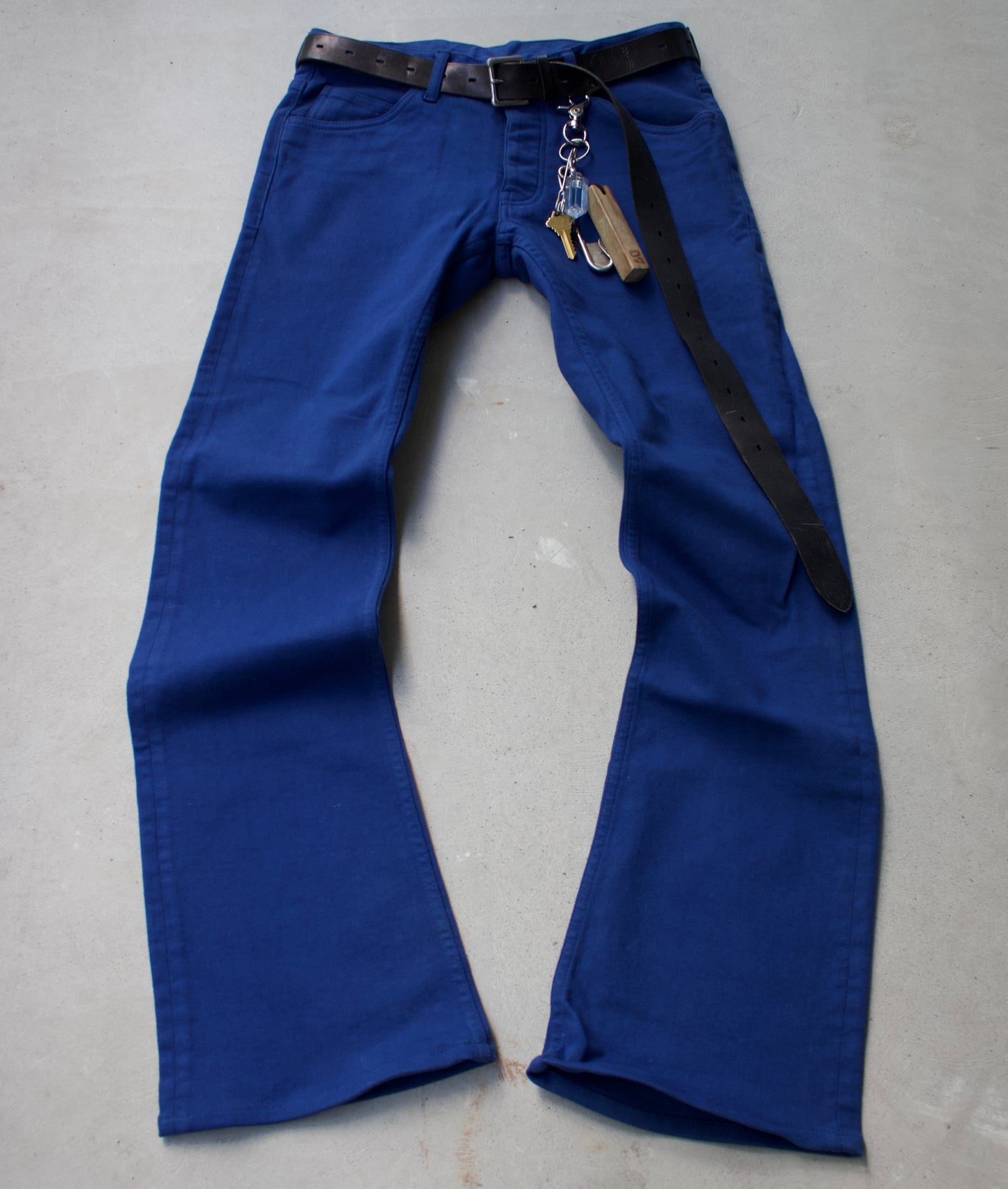 Isamu Katayama “BACKLASH” AW12 Lizzard Patch Blue-Dyed Bootcut Denim