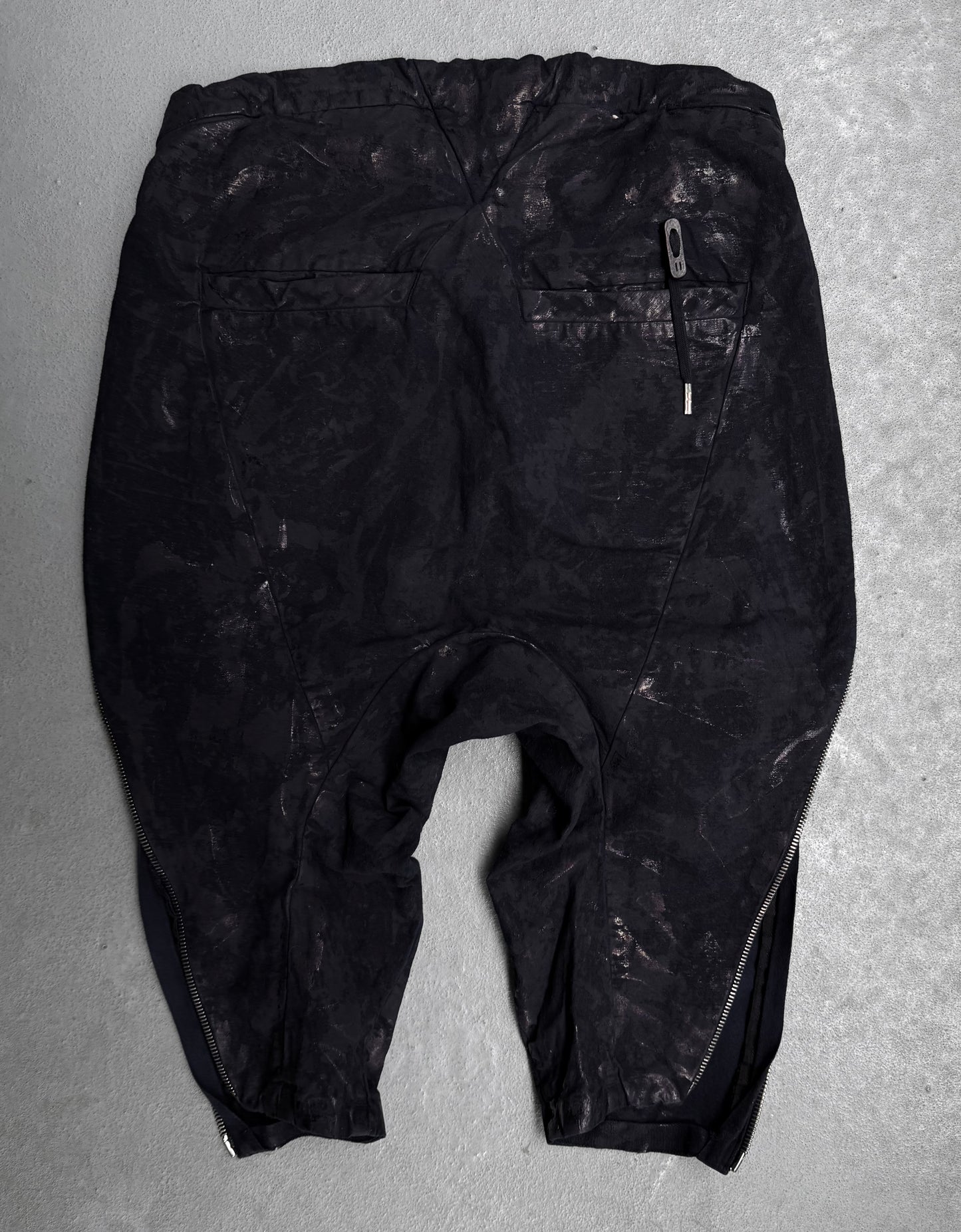 Boris Bidjan Saberi SS16 'P2 F140IK' Vinyl Processed Zipper Seam Drop-crotch Shorts