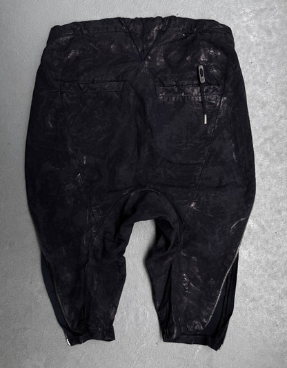 Boris Bidjan Saberi SS16 'P2 F140IK' Vinyl Processed Zipper Seam Drop-crotch Shorts