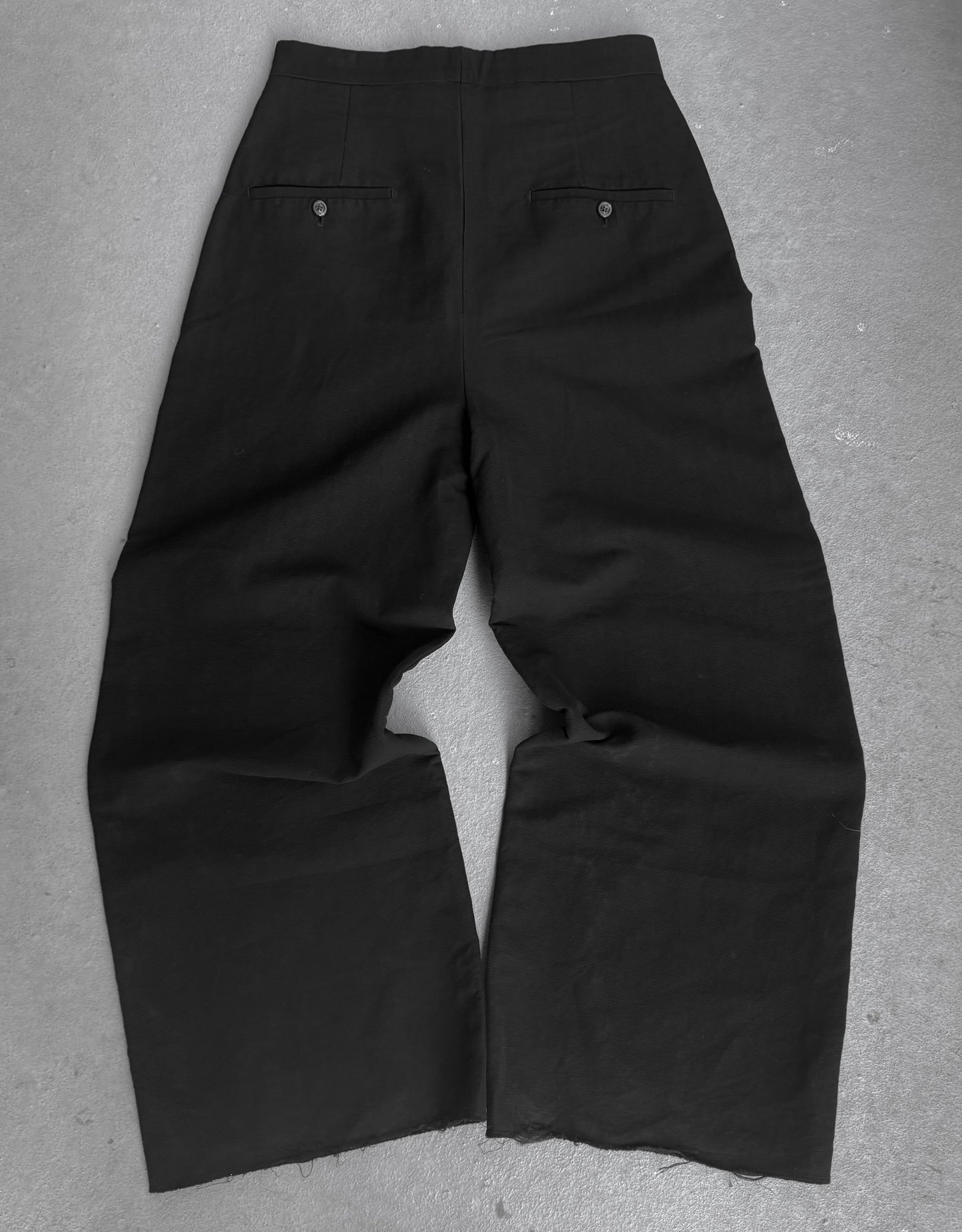 Rick Owens SS18 "DIRT" Viscontis Frayed Hem Wide Leg Trousers