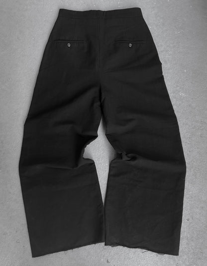Rick Owens SS18 "DIRT" Viscontis Frayed Hem Wide Leg Trousers