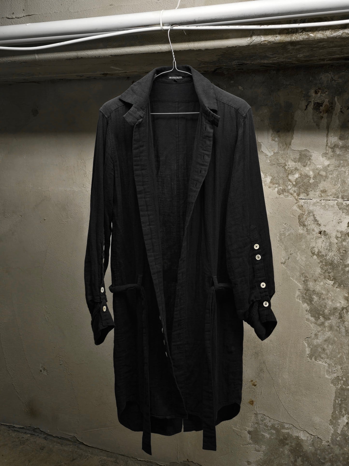 Ann Demeulemeester SS20 Multi Button Black Cotton Robe