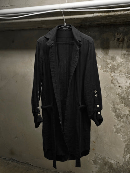 Ann Demeulemeester SS20 Multi Button Black Cotton Robe