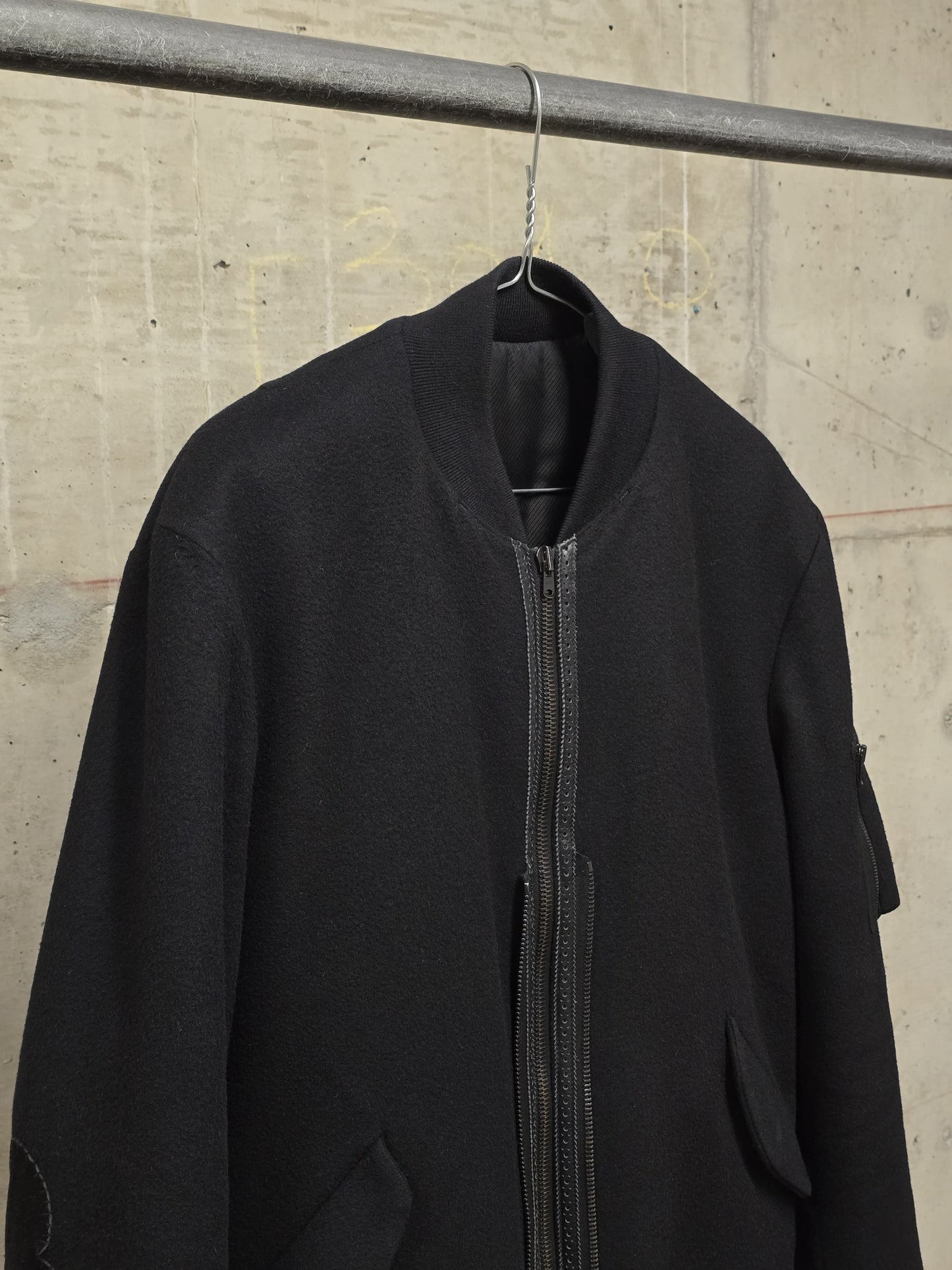 Number (N)ine Wool AW06 "NOIR" Four Leaf Clover Patch Double Layered Bomber Blazer