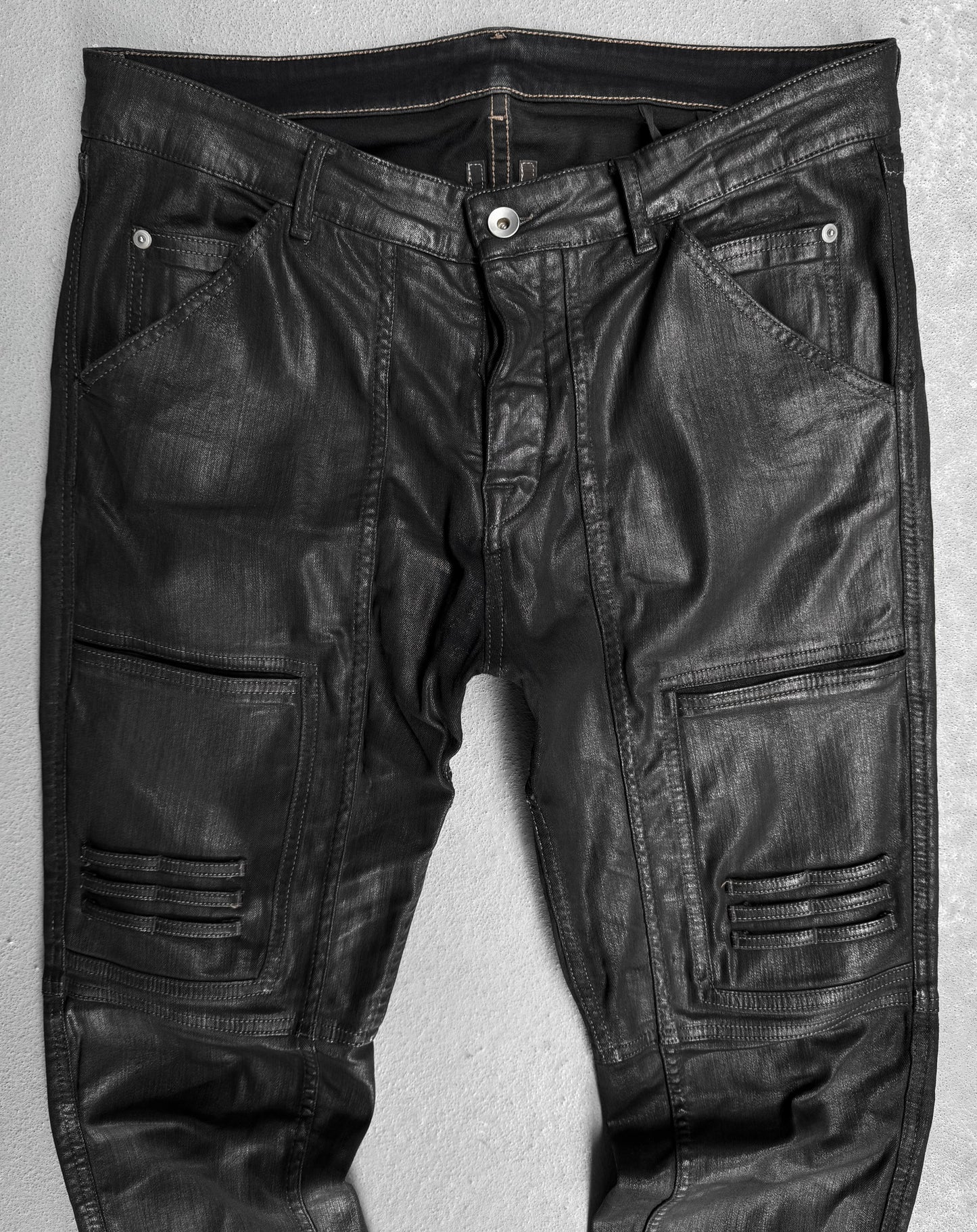Rick Owens AW19 "LARRY" Waxed Nagakin Skinny Denim