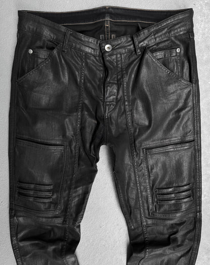 Rick Owens AW19 "LARRY" Waxed Nagakin Skinny Denim
