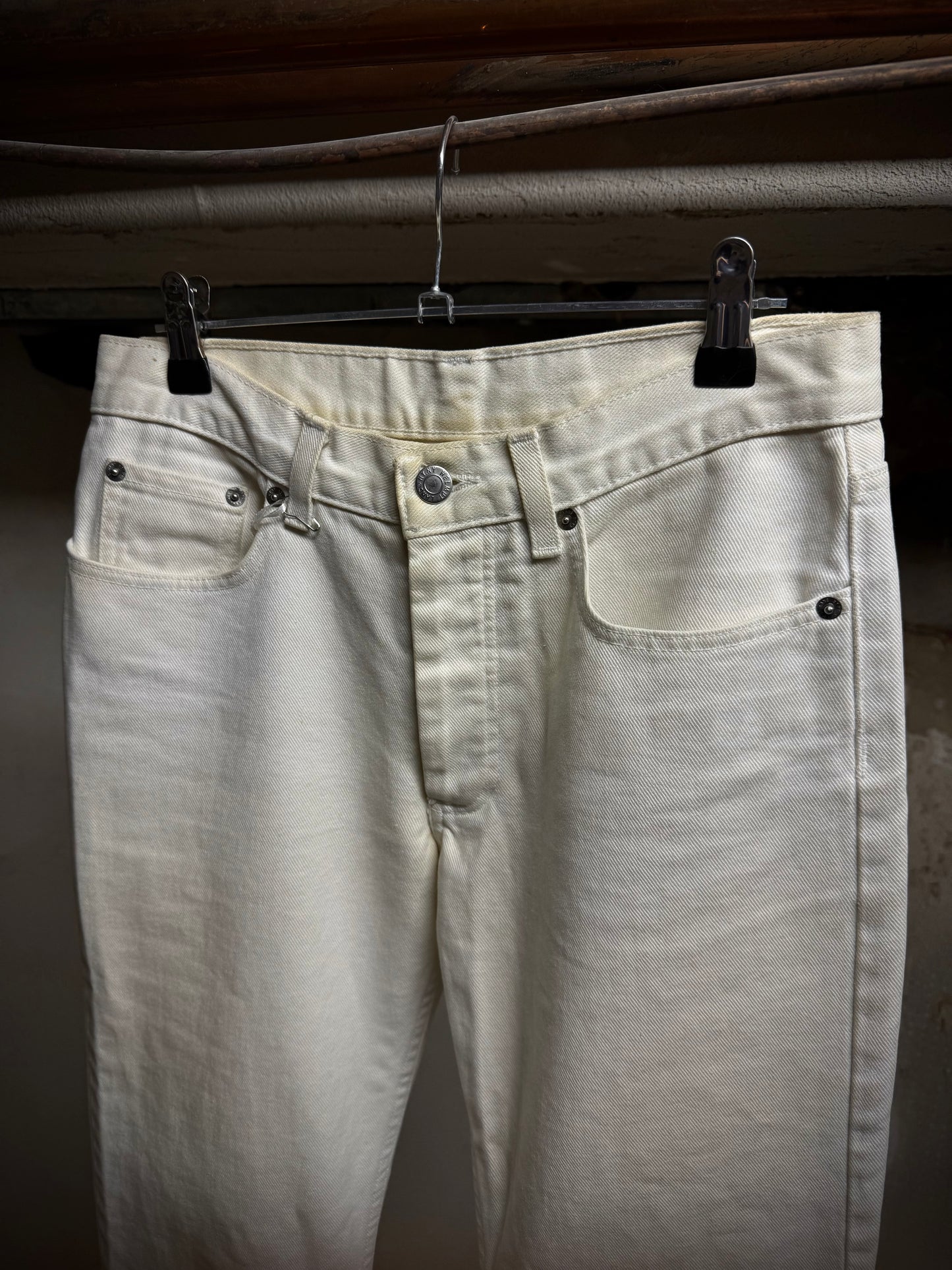 Helmut Lang Early 00s 'Classic Cut' Vintage White Flare Denim