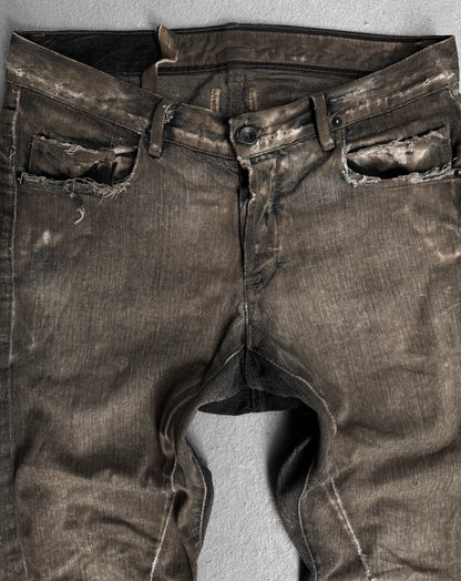 Rick Owens DRKSHDW AW08 “STAG” Dirty Mud-washed Denim Shorts