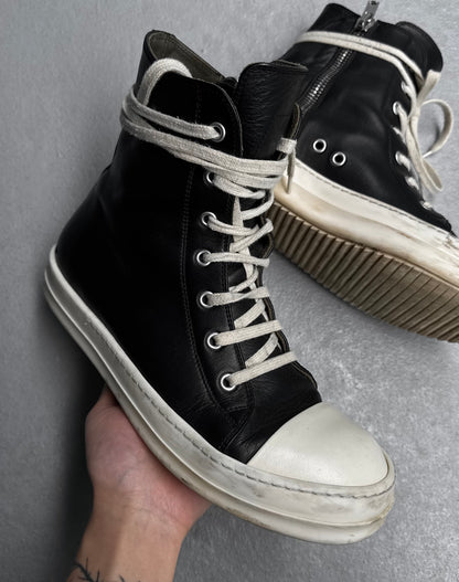 Rick Owens SS19 “BABEL” Oiled Calfskin Leather Ramones Sneakers
